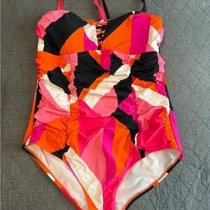 Torrid Pink and Orange Swim One Piece